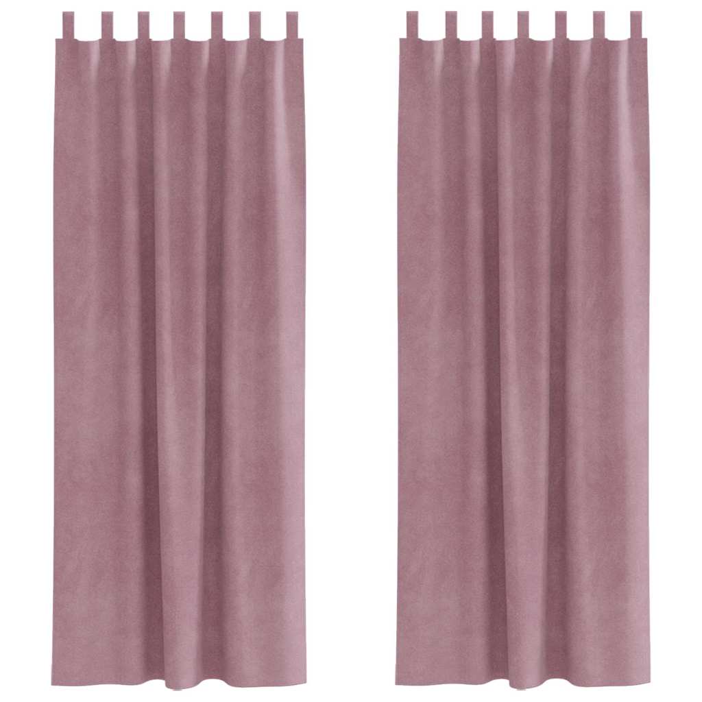 Κουρτίνες συσκότισης 2 pcs Σκούρο ροζ 140 x 245 cm Βελούδο - Pakobazaar