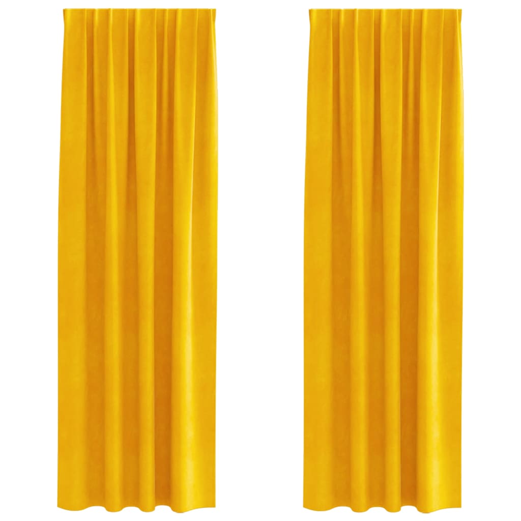 Κουρτίνες συσκότισης 2 pcs Χαμομηλί κίτρινο 140 x 245 cm - Pakobazaar