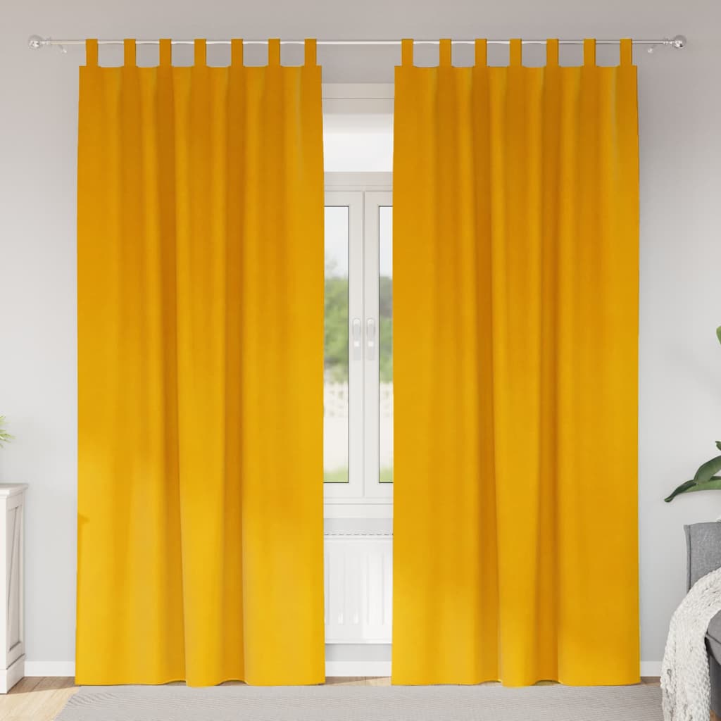 Κουρτίνες συσκότισης 2 pcs Χαμομηλί κίτρινο 140 x 260 cm