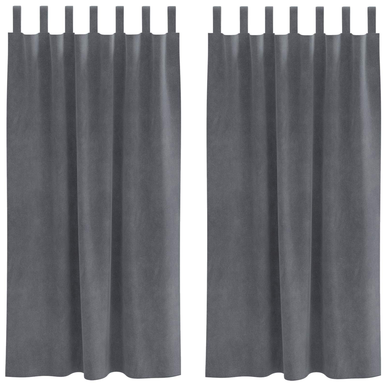 Κουρτίνες συσκότισης 2 pcs Ανοιχτό γκρι 140 x 175 cm Βελούδο