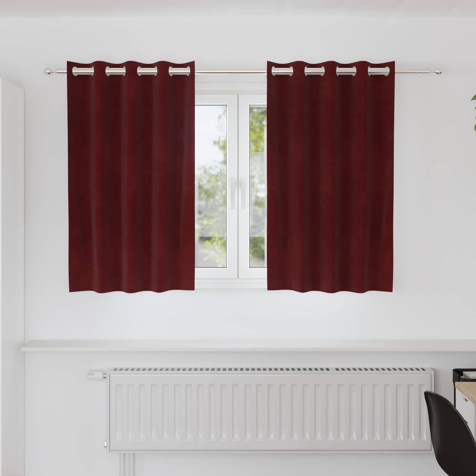 Κουρτίνες συσκότισης 2 pcs Κόκκινο 140 x 140 cm Βελούδο