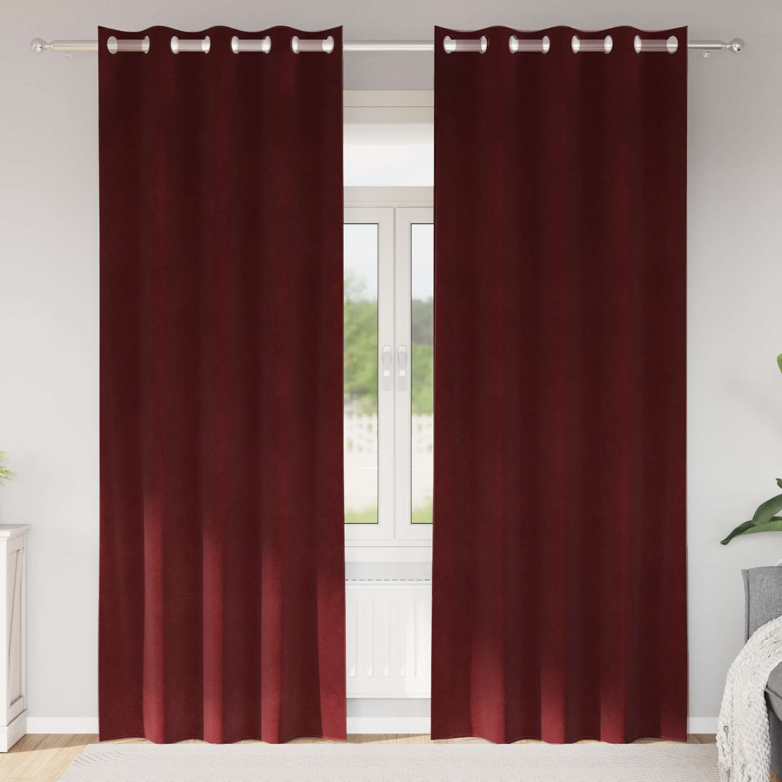 Κουρτίνες συσκότισης 2 pcs Κόκκινο 140 x 260 cm Βελούδο - Pakobazaar