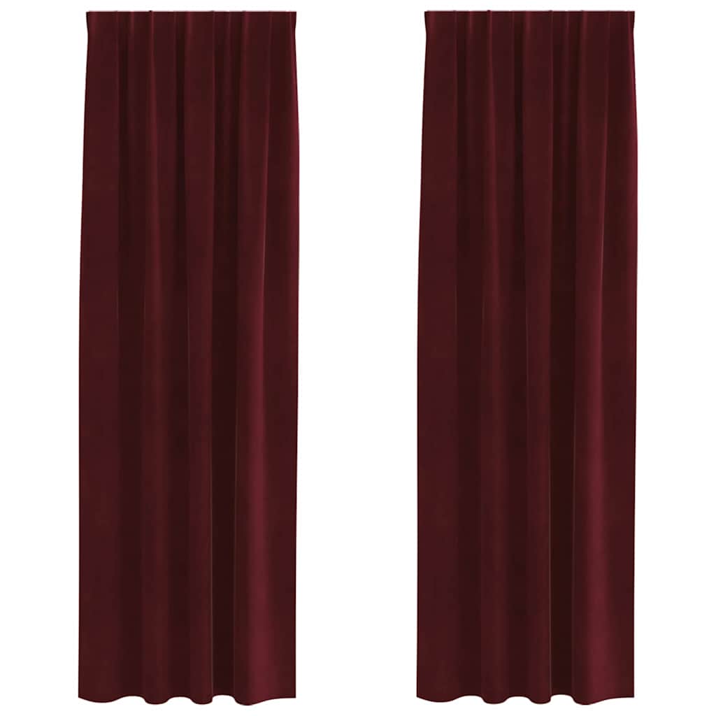 Κουρτίνες συσκότισης 2 pcs Κόκκινο 140 x 245 cm Βελούδο