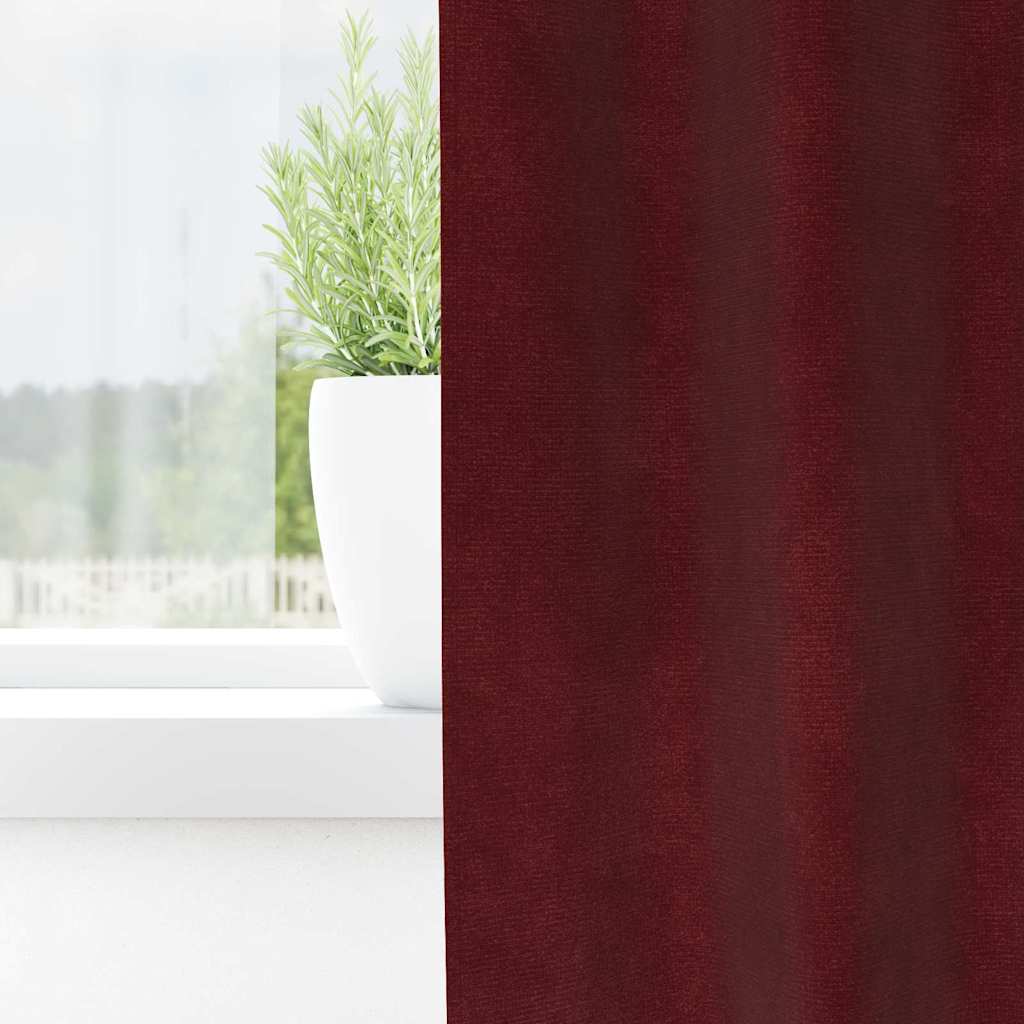 Κουρτίνες συσκότισης 2 pcs Κόκκινο 140 x 260 cm Βελούδο - Pakobazaar