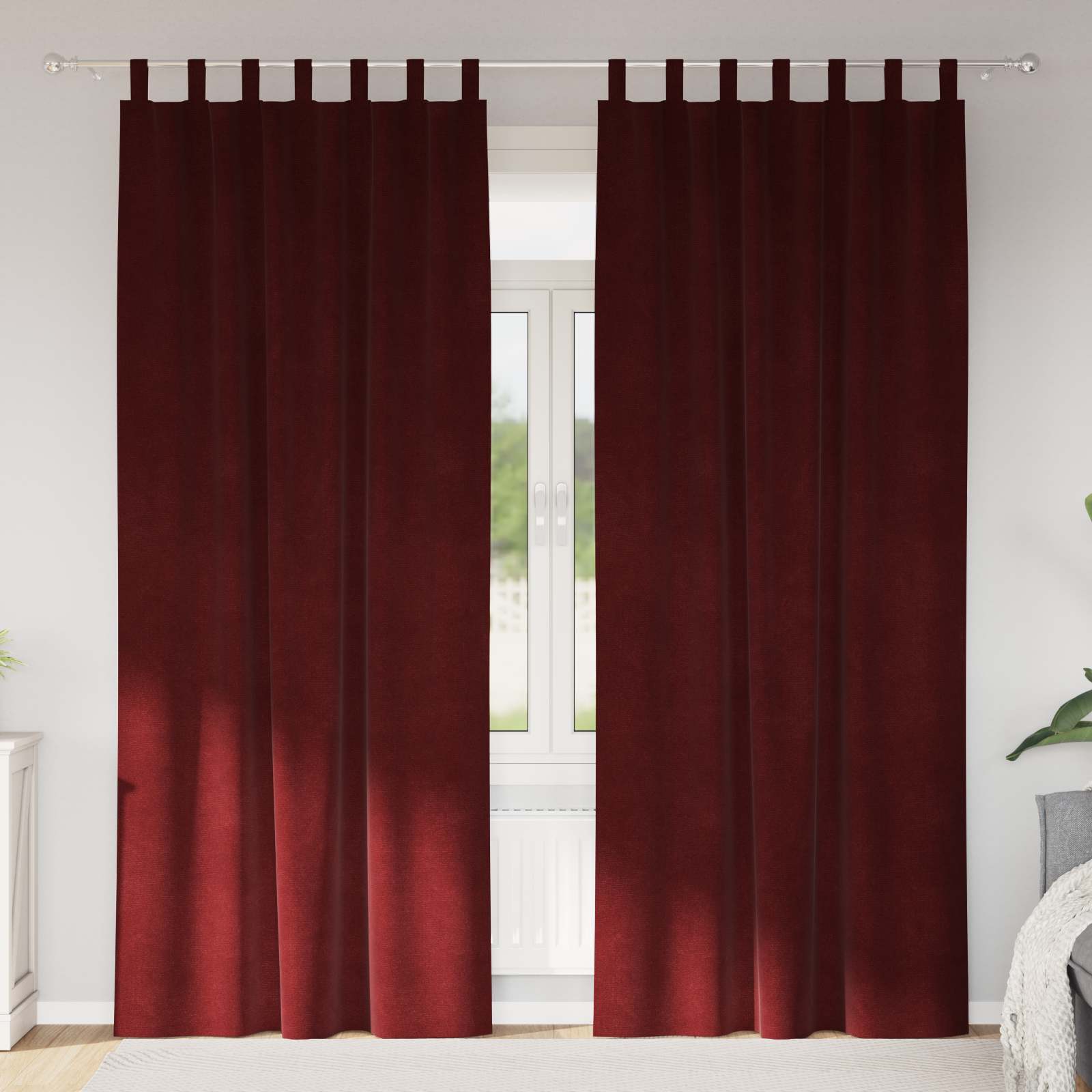 Κουρτίνες συσκότισης 2 pcs Κόκκινο 140 x 245 cm Βελούδο - Pakobazaar