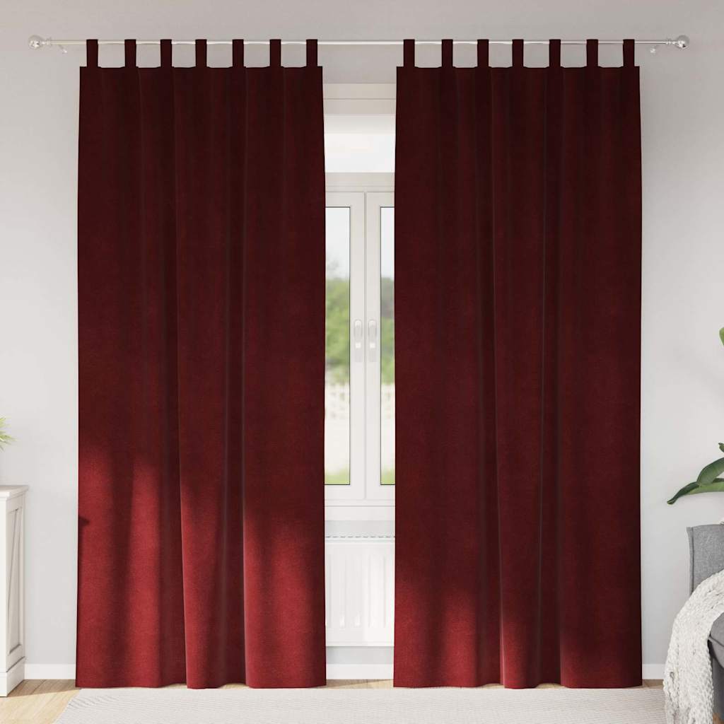 Κουρτίνες συσκότισης 2 pcs Κόκκινο 140 x 260 cm Βελούδο - Pakobazaar