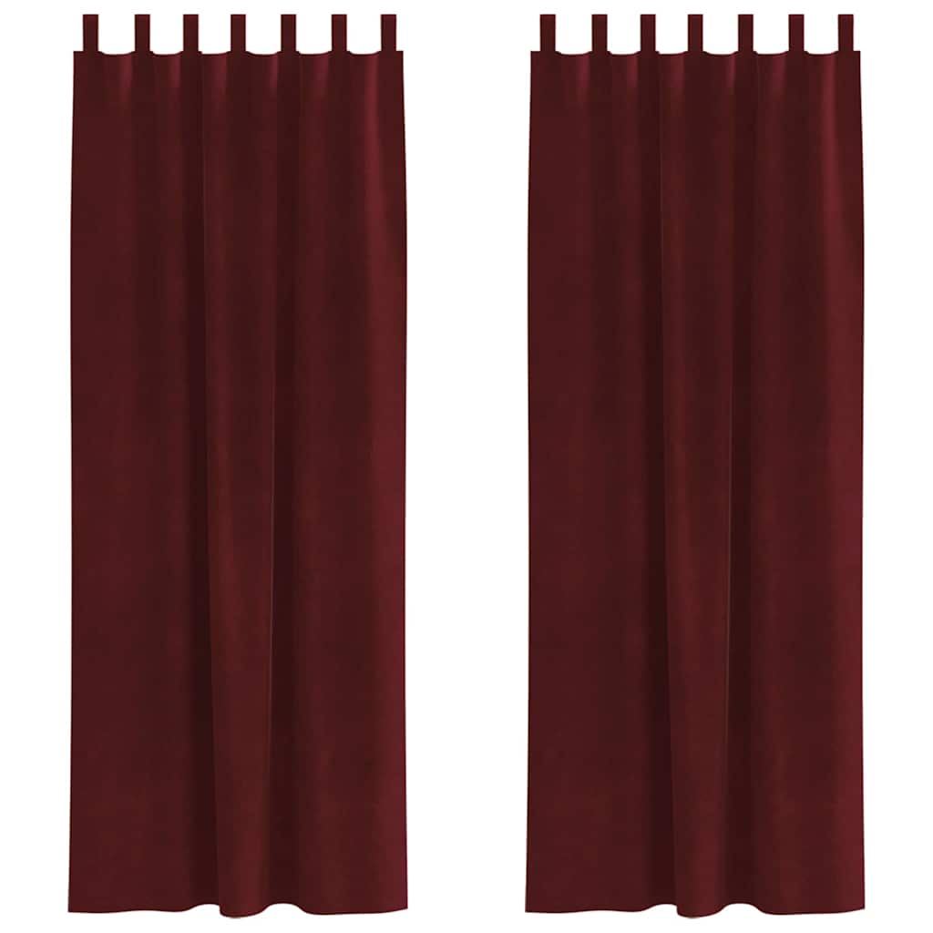 Κουρτίνες συσκότισης 2 pcs Κόκκινο 140 x 260 cm Βελούδο - Pakobazaar