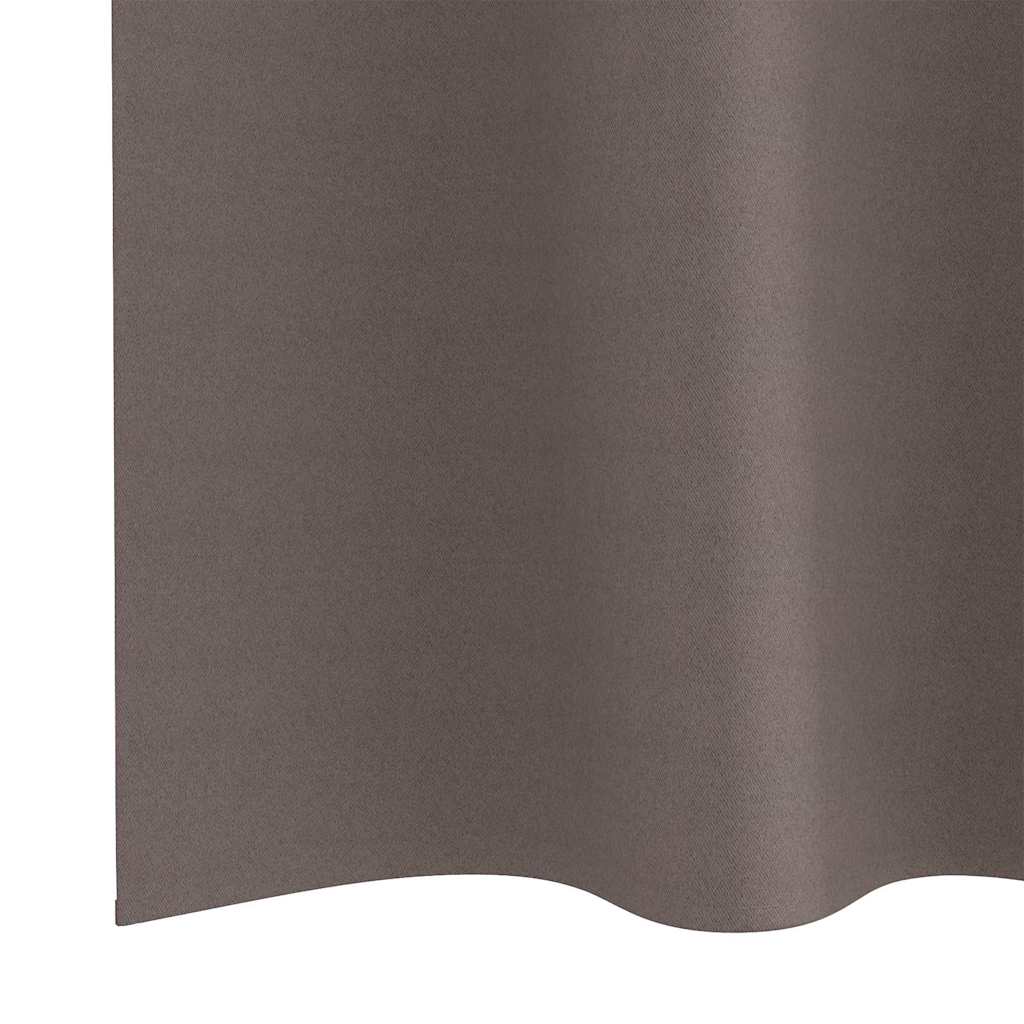 Κουρτίνες Μαύρης Ύφανσης με Δαχτυλίδια 2 pcs Σκούρο Καφέ