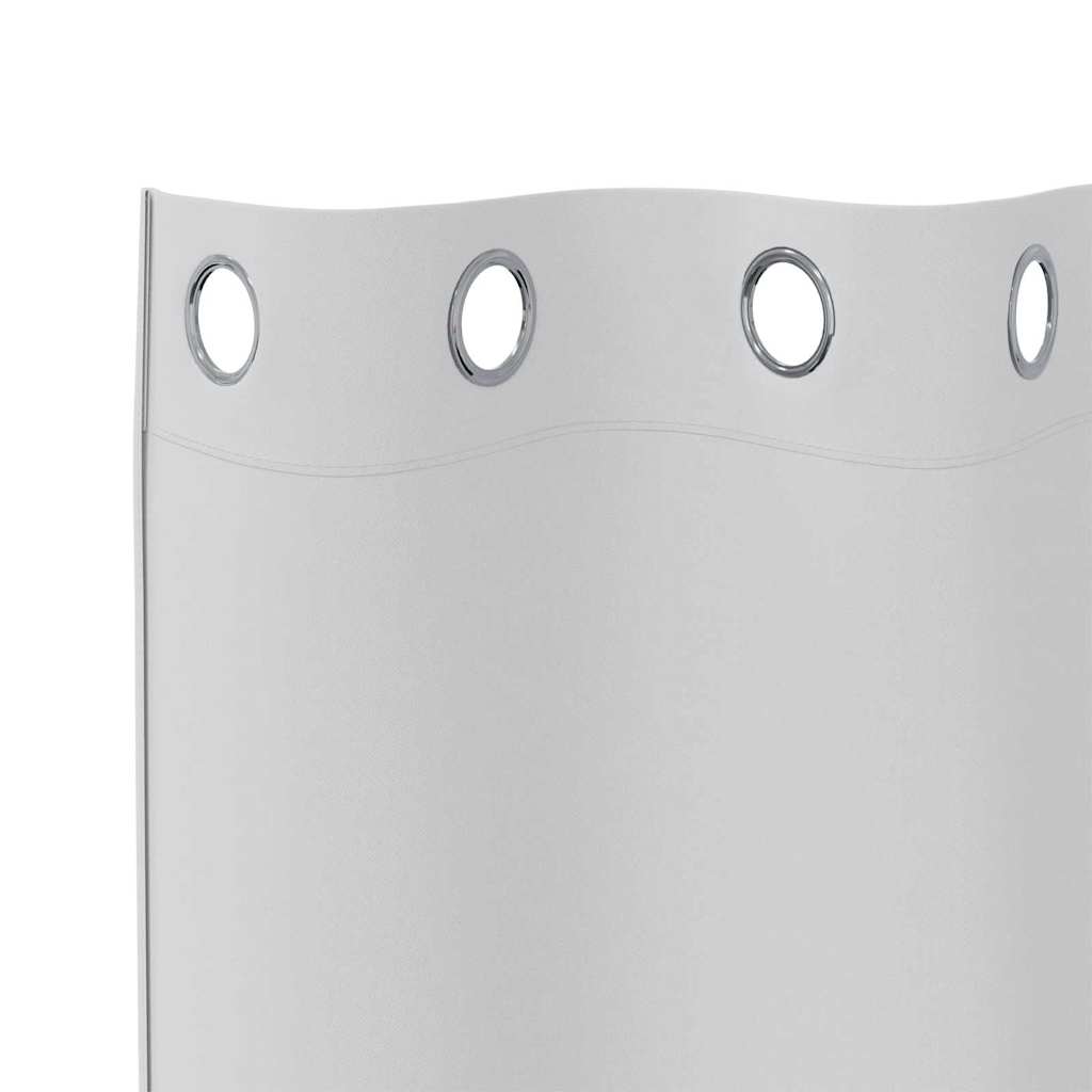 Κουρτίνες Μαύρης Ύφανσης με Δαχτυλίδια 2 pcs Απαλό γκρι