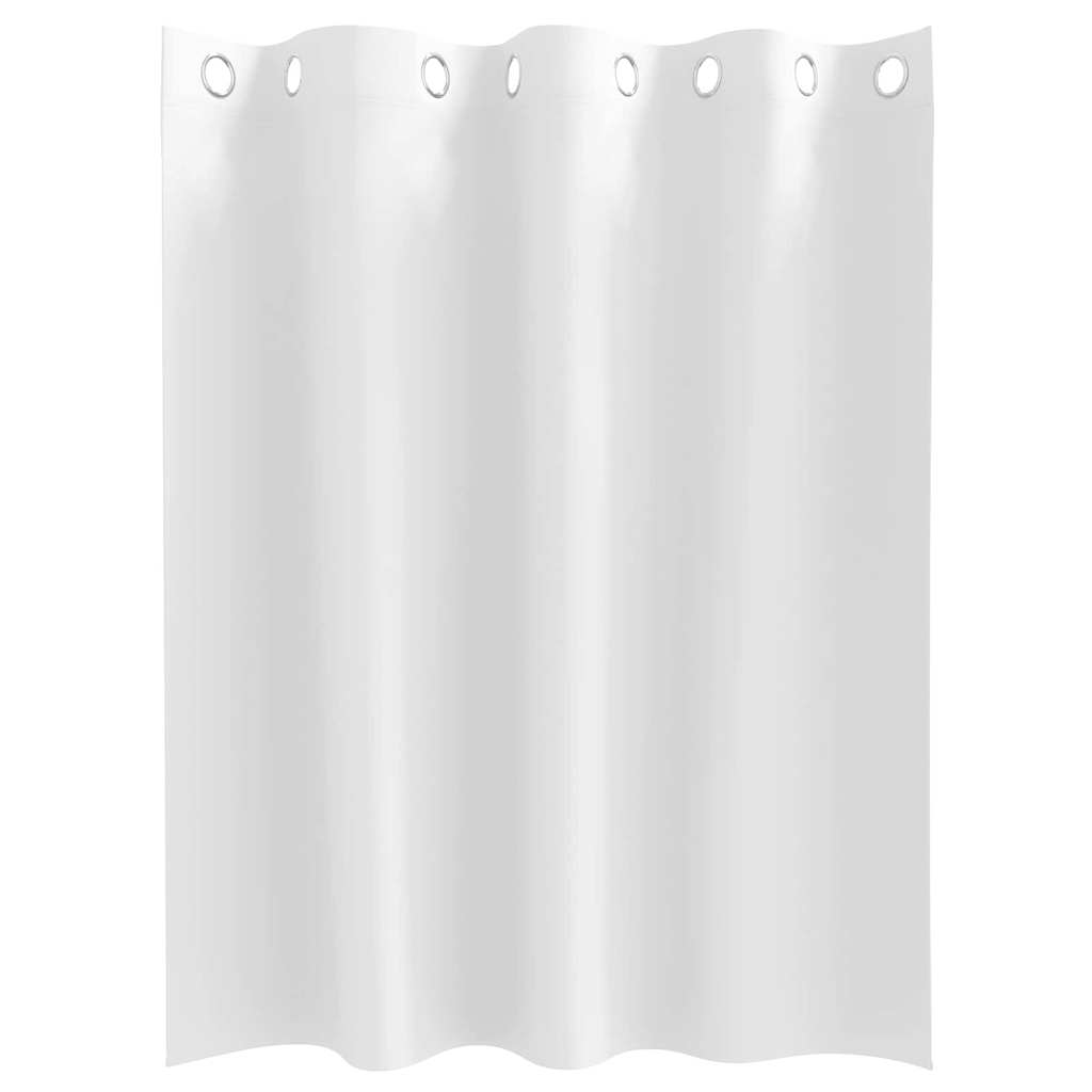 Κουρτίνες Μαύρης Ύφανσης με Δαχτυλίδια 2 pcs Καθαρό Λευκό