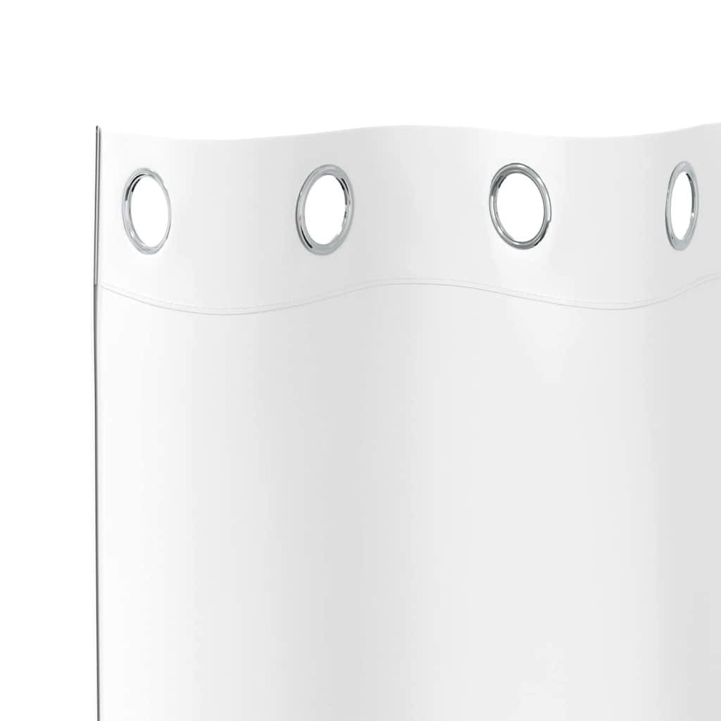 Κουρτίνες Μαύρης Ύφανσης με Δαχτυλίδια 2 pcs Καθαρό Λευκό - Pakobazaar