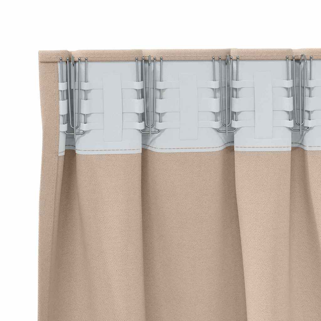 Κουρτίνες Μαύρης Ύφανσης με Δαχτυλίδια 2 pcs Taupe 140 x 140 cm - Pakobazaar