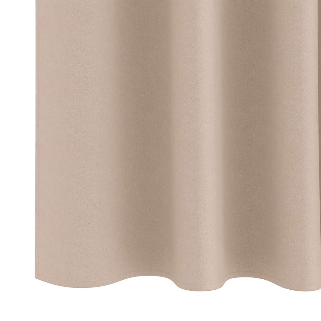 Κουρτίνες Μαύρης Ύφανσης με Δαχτυλίδια 2 pcs Taupe 140 x 140 cm - Pakobazaar