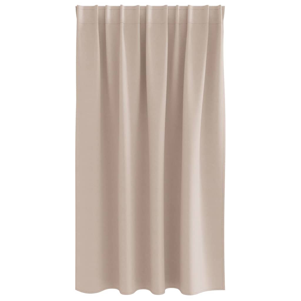 Κουρτίνες Μαύρης Ύφανσης με Δαχτυλίδια 2 pcs Taupe 140 x 140 cm - Pakobazaar