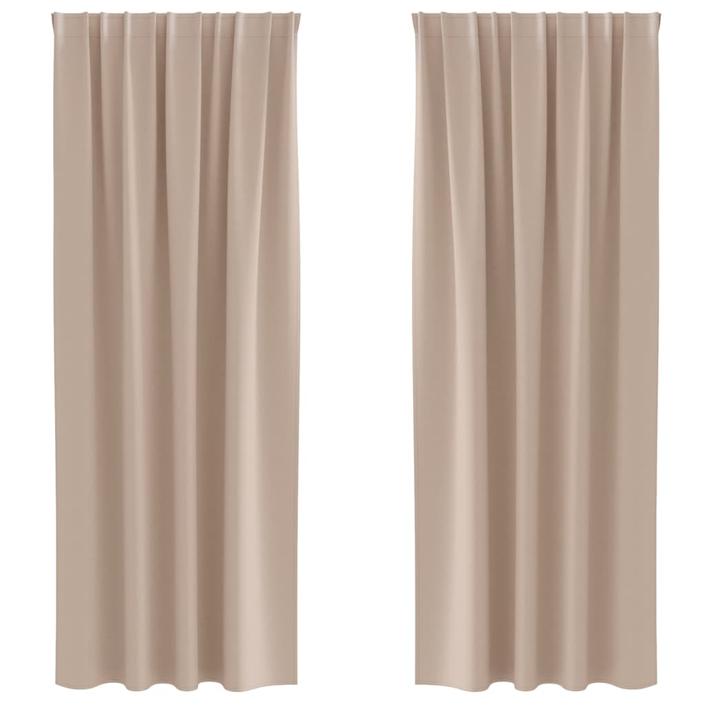 Κουρτίνες Μαύρης Ύφανσης με Δαχτυλίδια 2 pcs Taupe - Pakobazaar