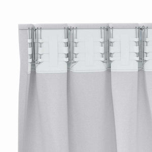 Κουρτίνες Μαύρης Ύφανσης με Δαχτυλίδια 2 pcs Απαλό γκρι - Pakobazaar