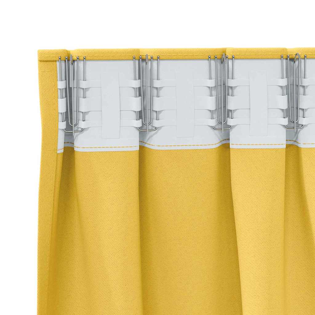 Κουρτίνες Μαύρης Ύφανσης με Δαχτυλίδια 2 pcs Χαμομηλί κίτρινο
