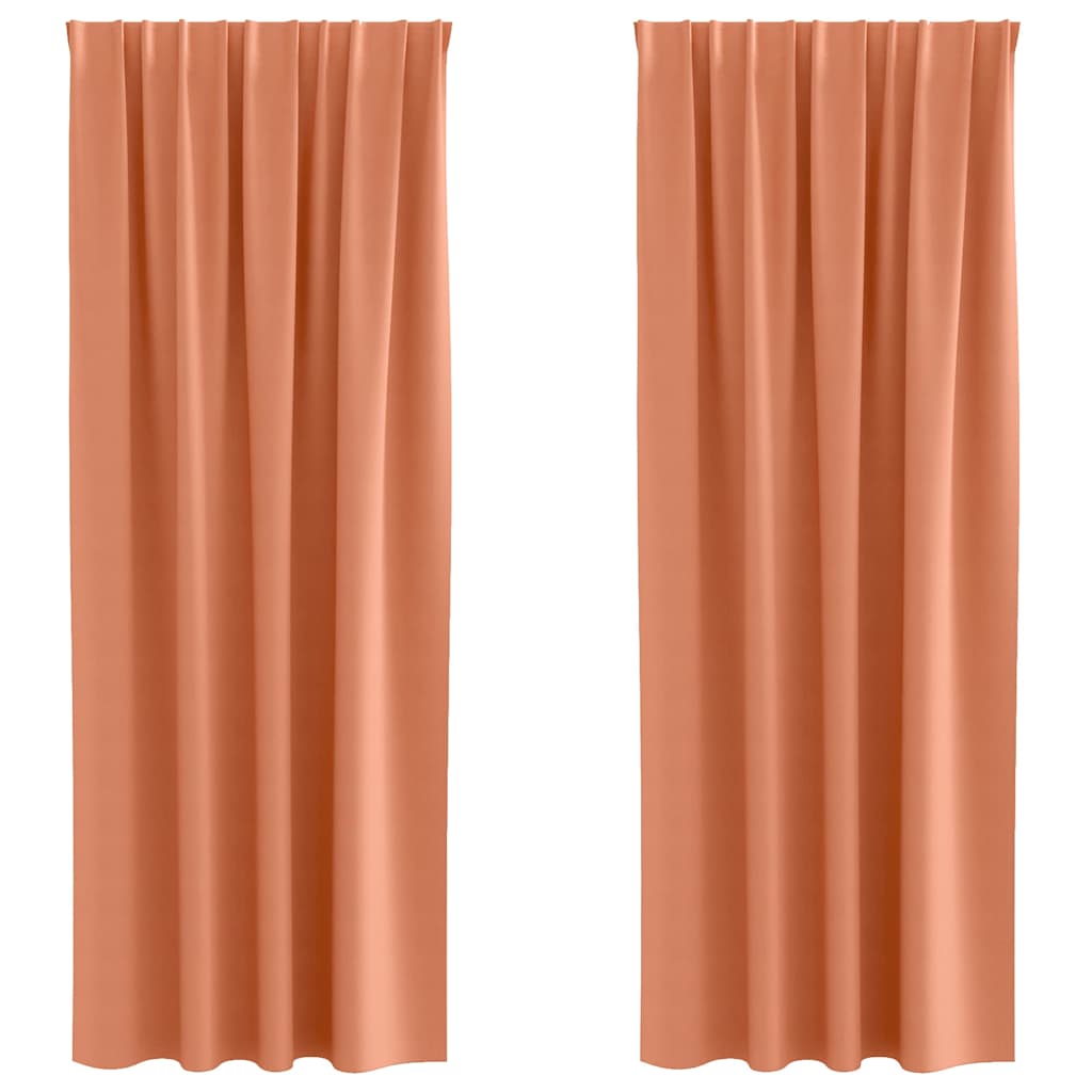 Κουρτίνες Μαύρης Ύφανσης με Δαχτυλίδια 2 pcs Τερακότα