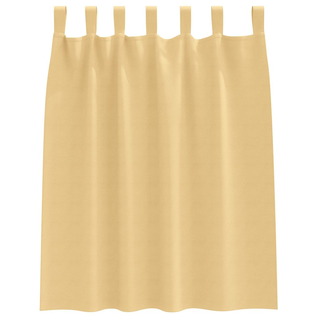 Κουρτίνες Μαύρης Ύφανσης με Δαχτυλίδια 2 pcs Μπεζ 140 x 140 cm