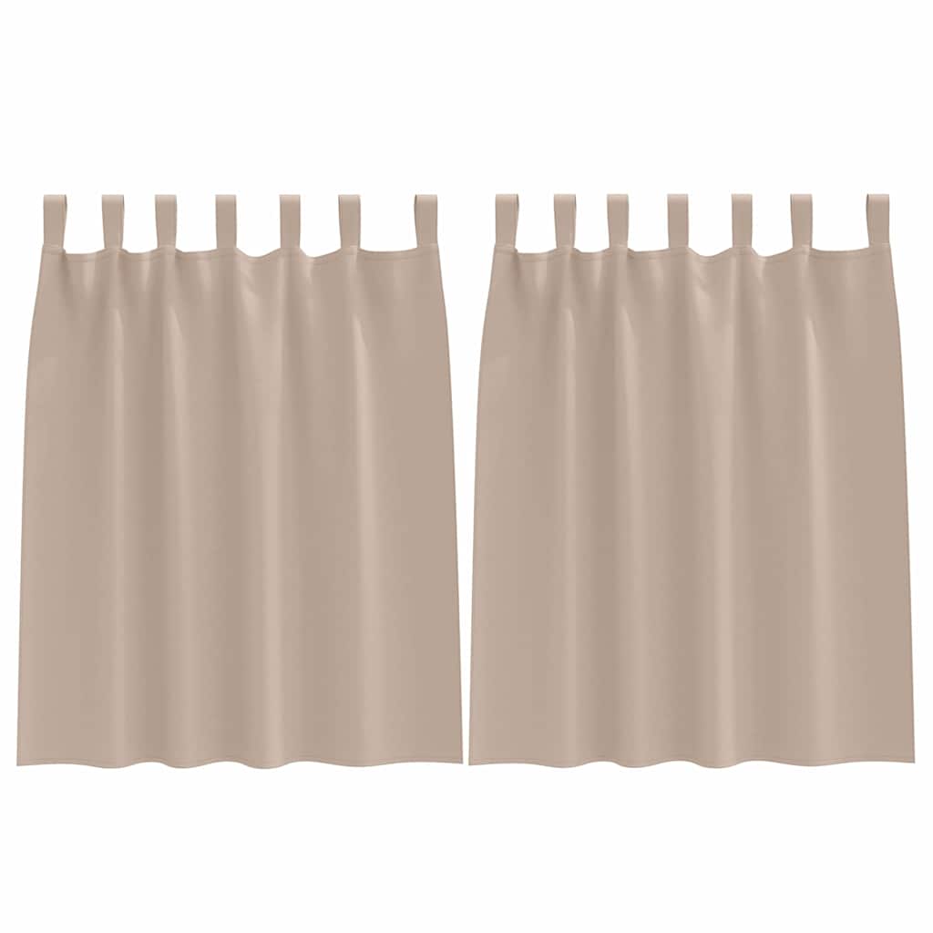 Κουρτίνες Μαύρης Ύφανσης με Δαχτυλίδια 2 pcs Taupe 140 x 140 cm