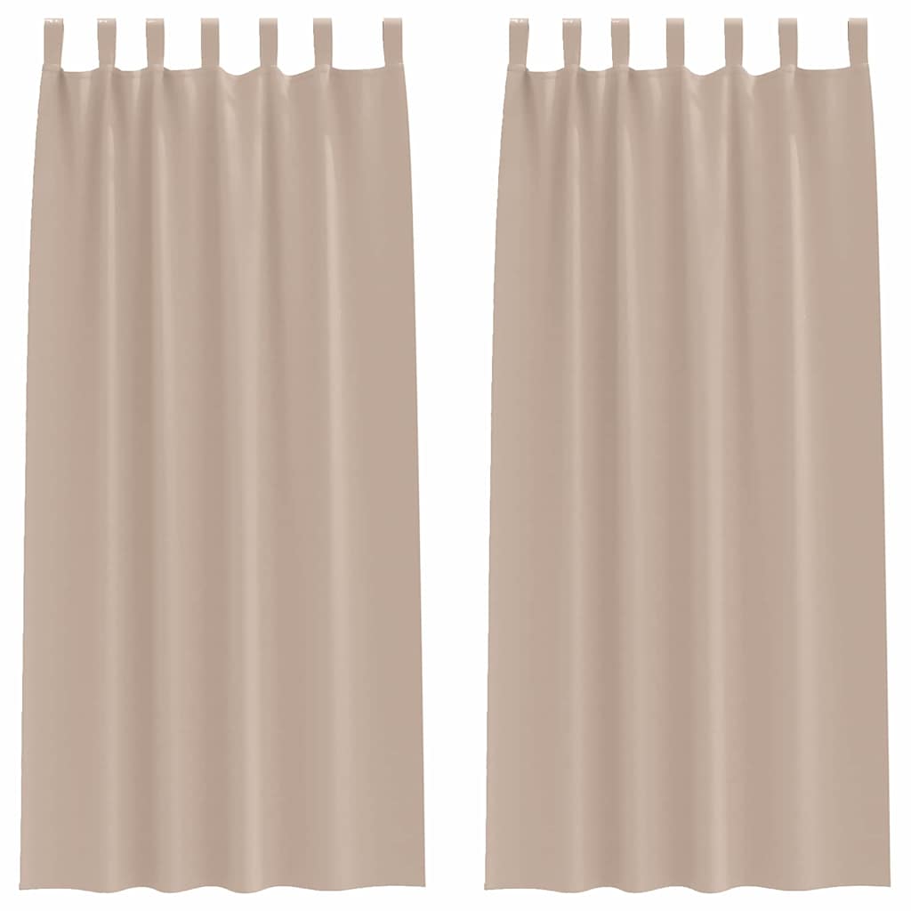Κουρτίνες Μαύρης Ύφανσης με Δαχτυλίδια 2 pcs Taupe