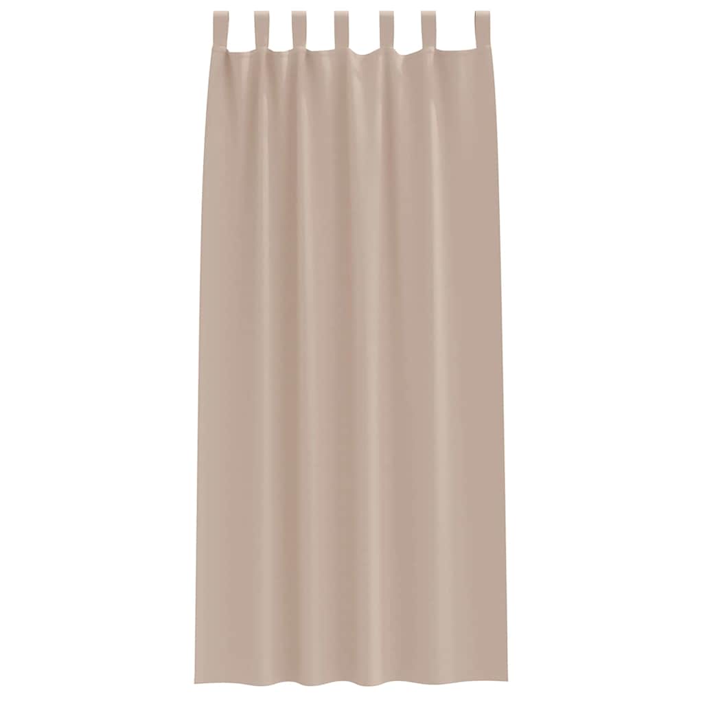 Κουρτίνες Μαύρης Ύφανσης με Δαχτυλίδια 2 pcs Taupe