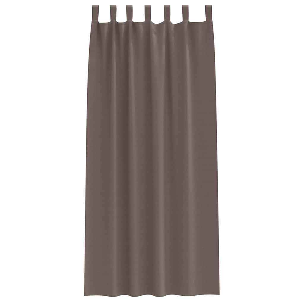 Κουρτίνες Μαύρης Ύφανσης με Δαχτυλίδια 2 pcs Σκούρο Καφέ