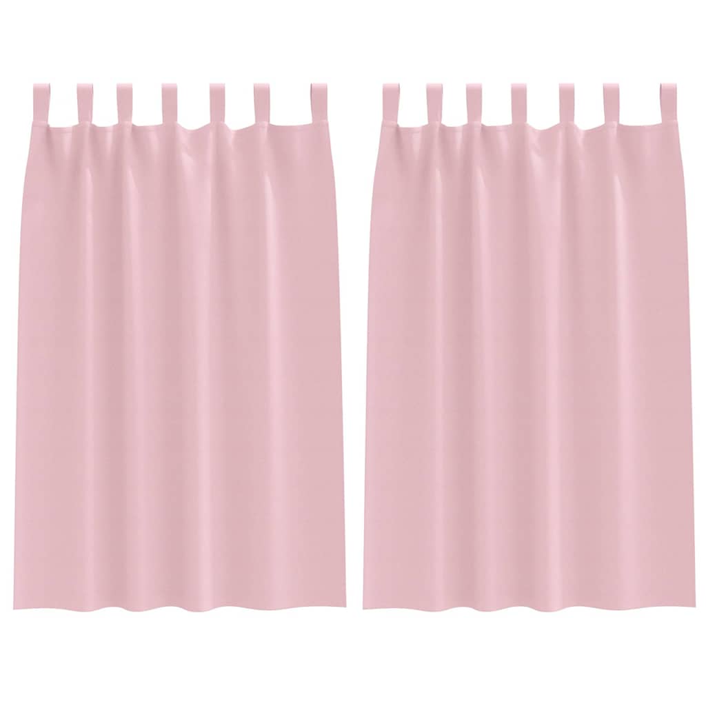 Κουρτίνες Μαύρης Ύφανσης με Δαχτυλίδια 2 pcs Απαλό ροζ