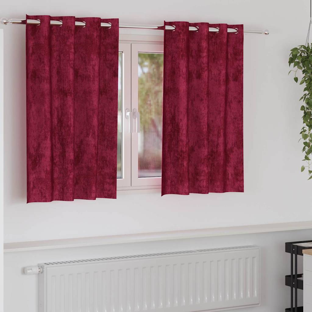 Βελούδινες Κουρτίνες 2 pcs Κόκκινο 140 x 140 cm Βελούδο - Pakobazaar