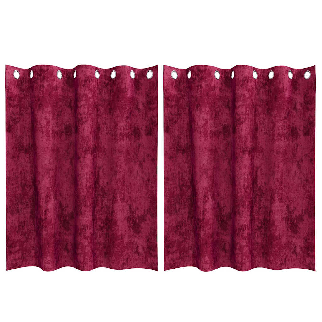 Βελούδινες Κουρτίνες 2 pcs Κόκκινο 140 x 140 cm Βελούδο - Pakobazaar