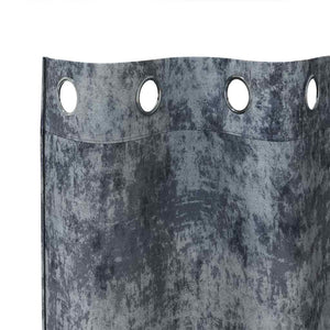Βελούδινες Κουρτίνες 2 τμχ. Ασημί Γκρι 140 x 140 cm Βελούδο