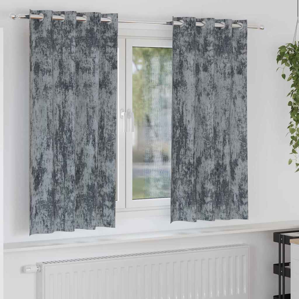 Βελούδινες Κουρτίνες 2 pcs Ασημί Γκρι 175 x 140 εκ. Βελούδο