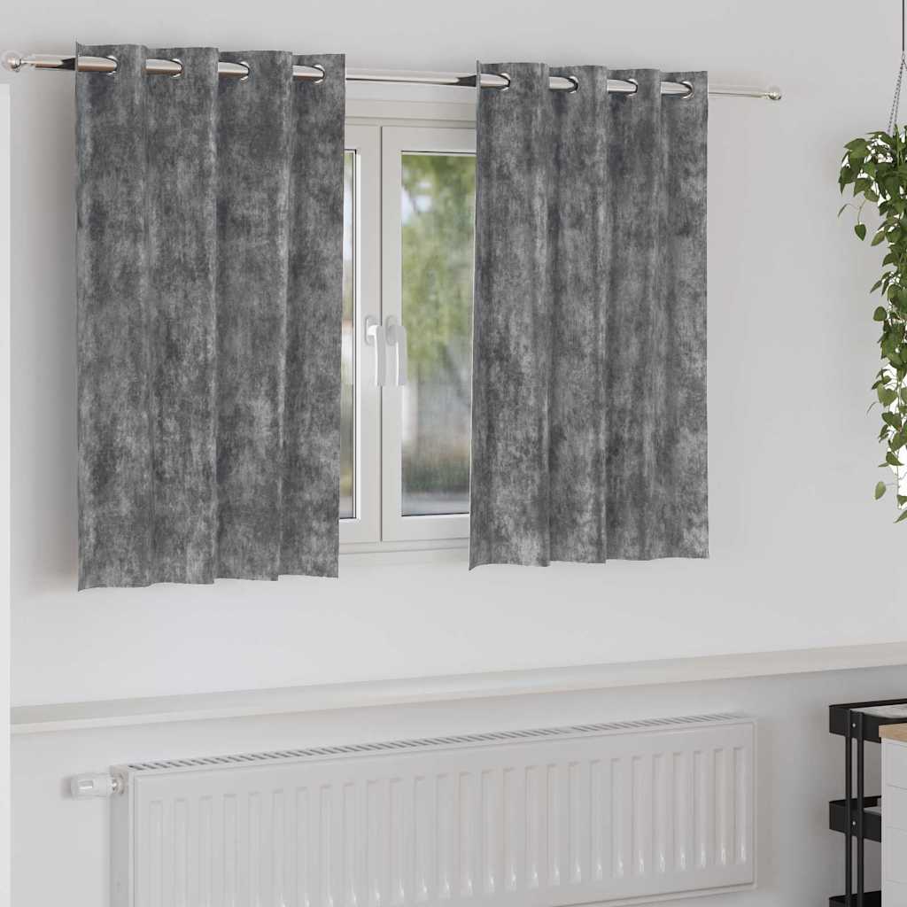 Βελούδινες Κουρτίνες 2 pcs Γκρι 140 x 140 cm Βελούδο