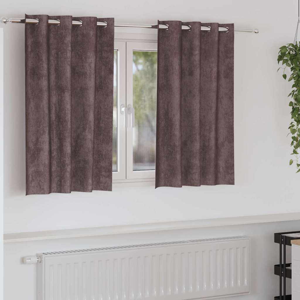 Βελούδινες Κουρτίνες 2 pcs Καφέ 140 x 140 cm Βελούδο