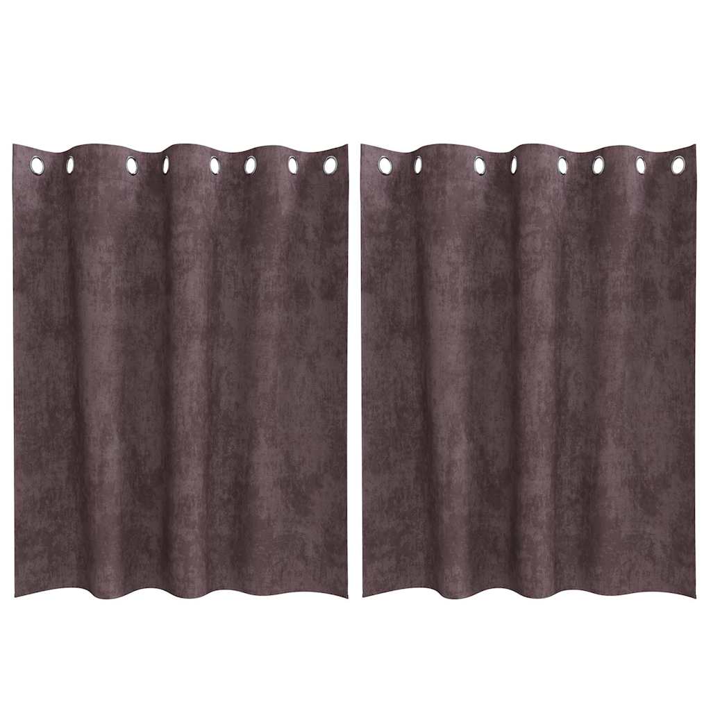 Βελούδινες Κουρτίνες 2 pcs Καφέ 140 x 140 cm Βελούδο