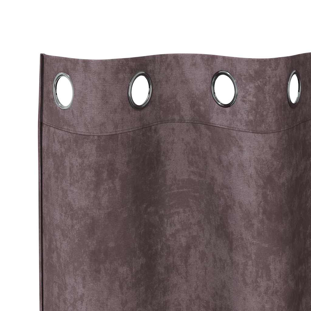 Βελούδινες Κουρτίνες 2 pcs Καφέ 225 x 140 εκ. Βελούδο