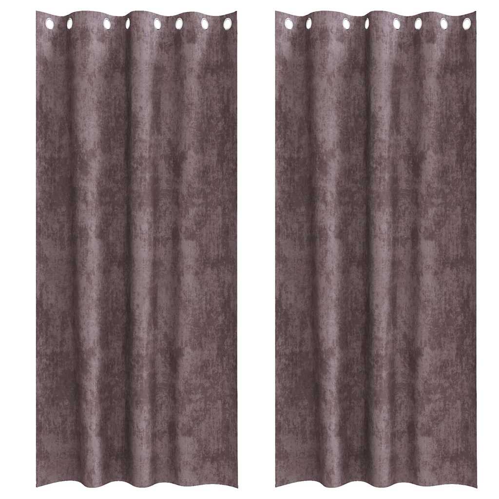 Βελούδινες Κουρτίνες 2 pcs Καφέ 225 x 140 εκ. Βελούδο