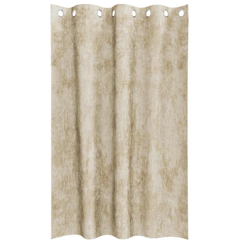 Βελούδινες Κουρτίνες 2 pcs Κρεμ 175 x 140 εκ. Βελούδο