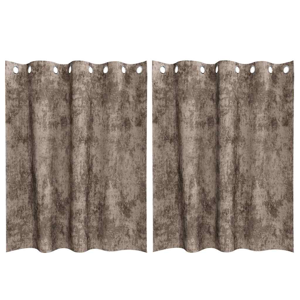 Βελούδινες Κουρτίνες 2 pcs Καπουτσίνο 140 x 140 cm Βελούδο