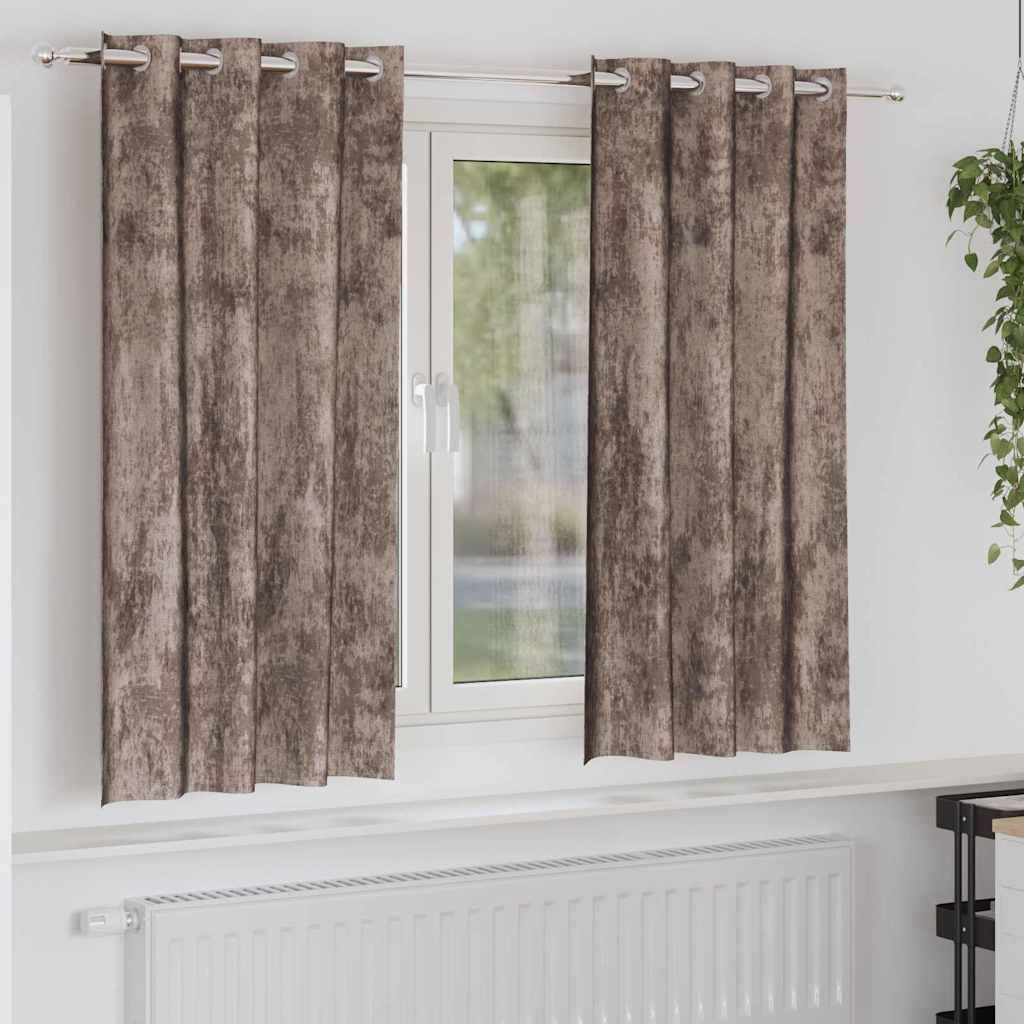 Βελούδινες Κουρτίνες 2 pcs Καπουτσίνο 175 x 140 εκ. Βελούδο