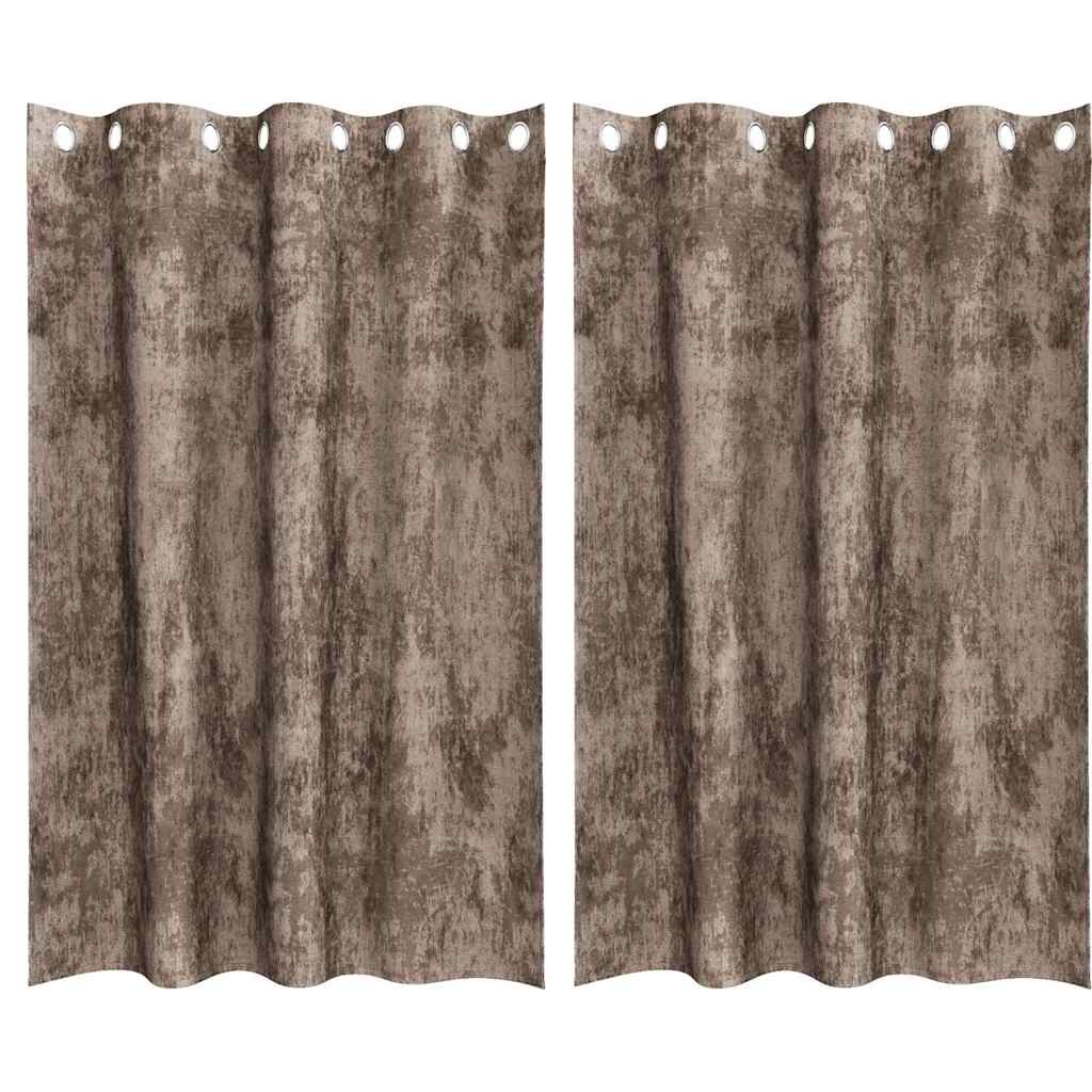 Βελούδινες Κουρτίνες 2 pcs Καπουτσίνο 175 x 140 εκ. Βελούδο