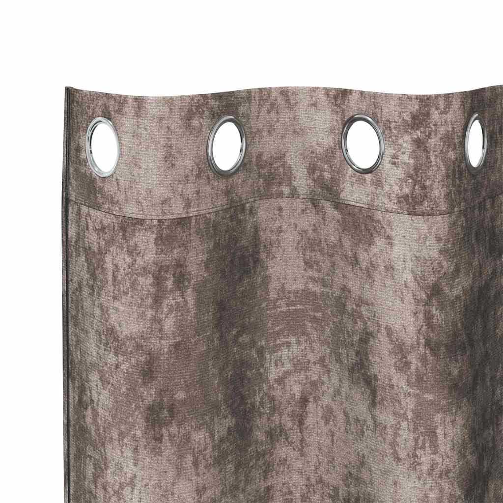 Βελούδινες Κουρτίνες 2 pcs Καπουτσίνο 260 x 140 εκ. Βελούδο - Pakobazaar
