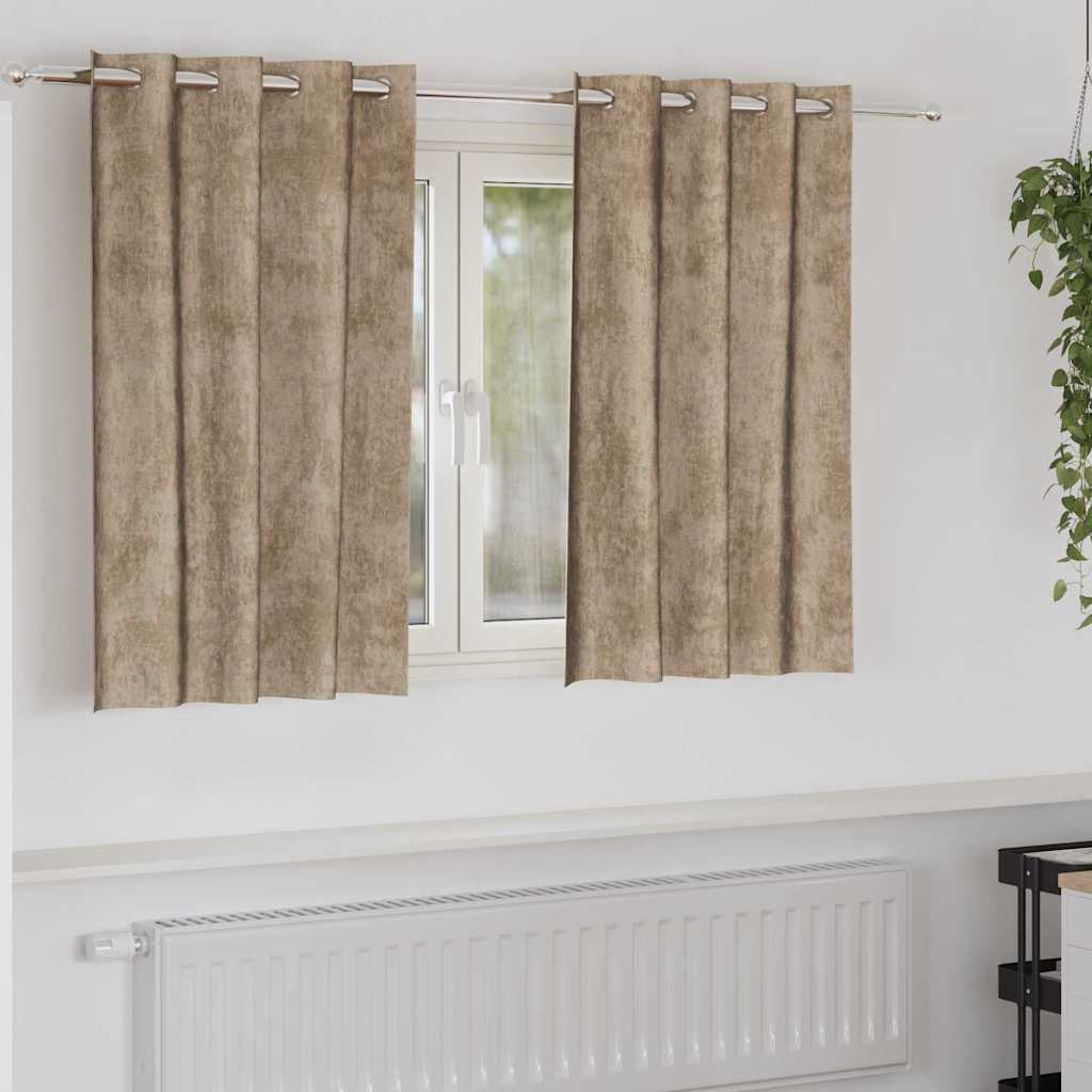 Βελούδινες Κουρτίνες 2 pcs Μπρονζέ 140 x 140 cm Βελούδο - Pakobazaar