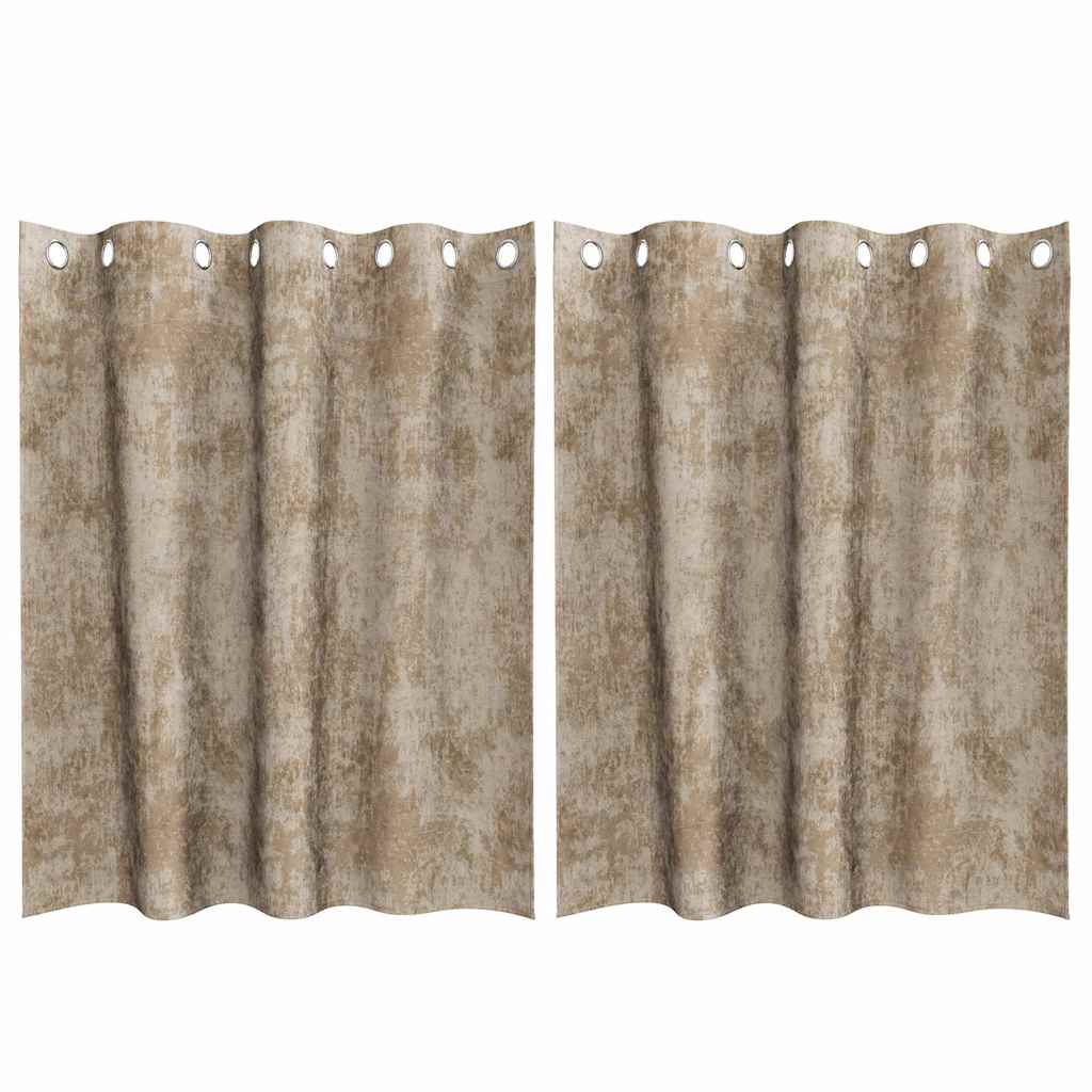 Βελούδινες Κουρτίνες 2 pcs Μπρονζέ 140 x 140 cm Βελούδο - Pakobazaar