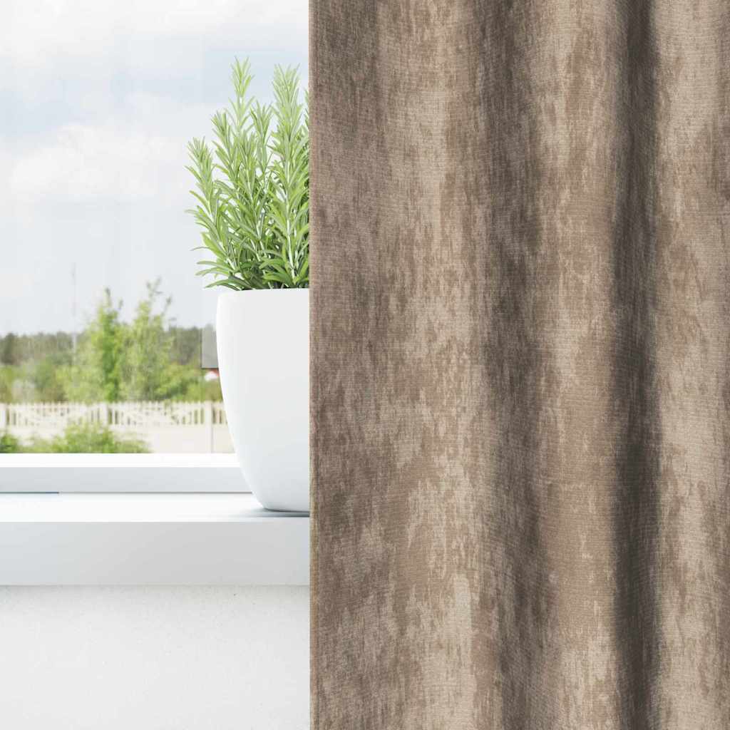 Βελούδινες Κουρτίνες 2 pcs Μπρονζέ 175 x 140 εκ. Βελούδο - Pakobazaar