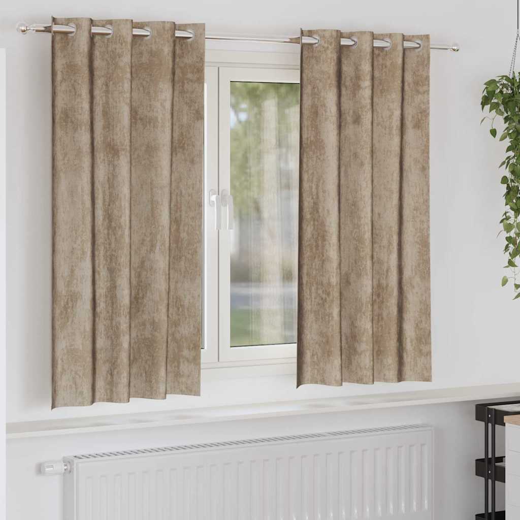 Βελούδινες Κουρτίνες 2 pcs Μπρονζέ 175 x 140 εκ. Βελούδο - Pakobazaar