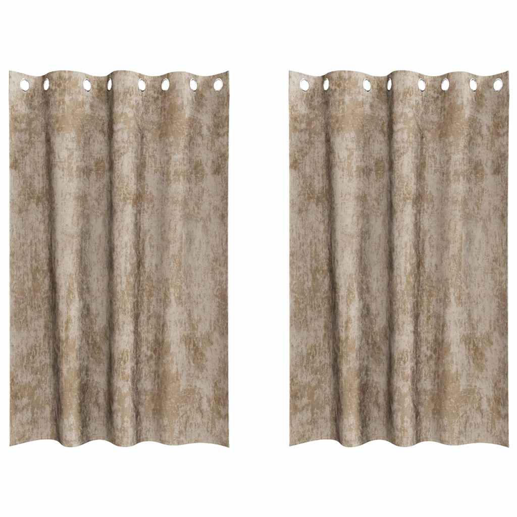 Βελούδινες Κουρτίνες 2 pcs Μπρονζέ 175 x 140 εκ. Βελούδο - Pakobazaar