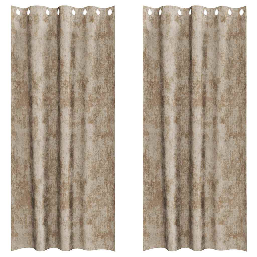 Βελούδινες Κουρτίνες 2 pcs Μπρονζέ 260 x 140 εκ. Βελούδο - Pakobazaar