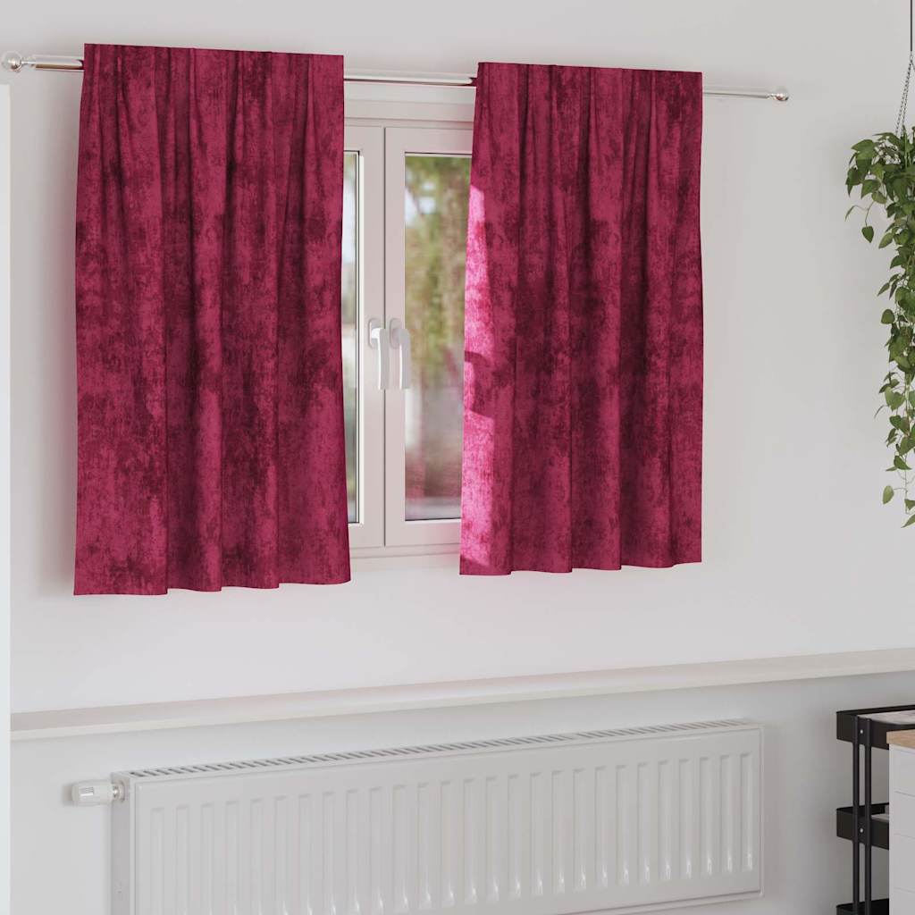 Βελούδινες Κουρτίνες 2 pcs Μπορντό 140 x 140 cm Βελούδο - Pakobazaar