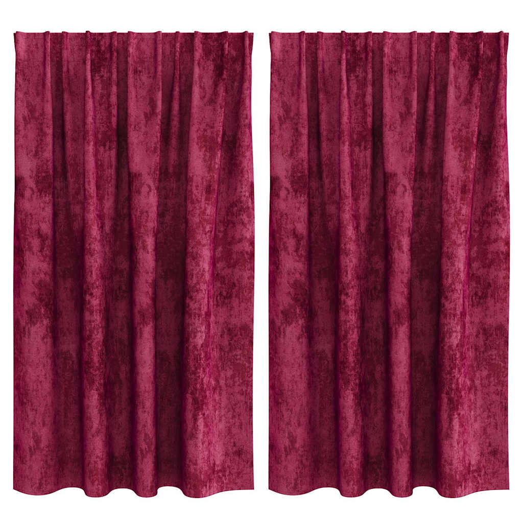 Βελούδινες Κουρτίνες 2 pcs Μπορντό 140 x 140 cm Βελούδο - Pakobazaar